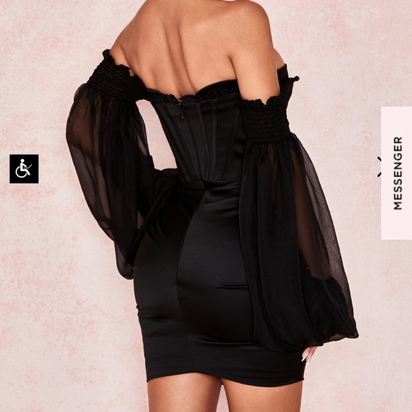 NWT House of CB Beau black draped corset dress - Picture 3 of 7